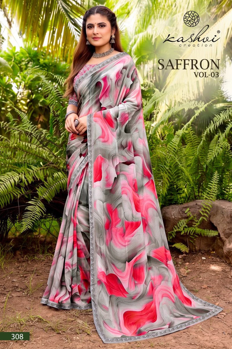 Saffron Vol 3 By Kashvi Raga Weightless Swarovski Saree 